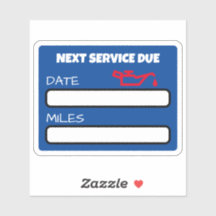 Customisable Cute Oil Change Reminder Oil Change