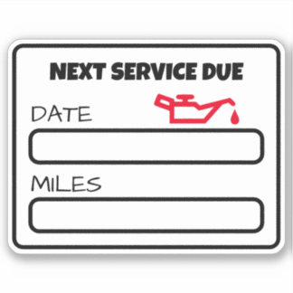 Customisable Cute Oil Change Reminder Oil Change