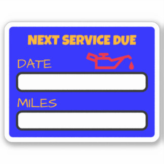 Customisable Cute Oil Change Reminder Oil Change