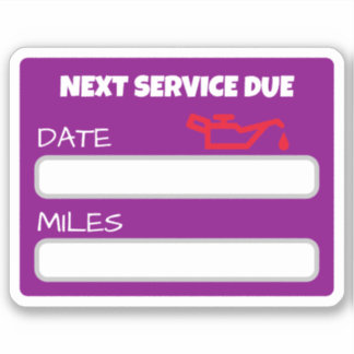 Customisable Cute Oil Change Reminder Oil Change