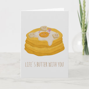 Customisable Cute Pancake with Egg and Butter Note Card