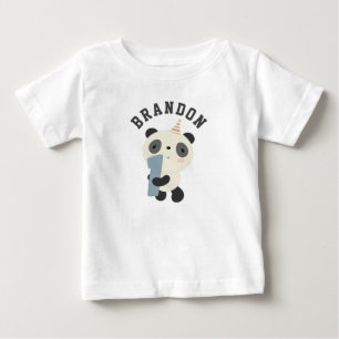 Customisable Cute Panda First Birthday Baby T-Shirt