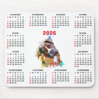 Customisable Cute Pittie Dog Calendar   Mouse Mat