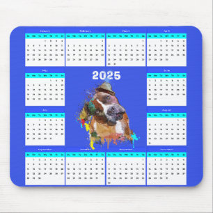 Customisable Cute Pittie Dog Calendar Mouse Mat
