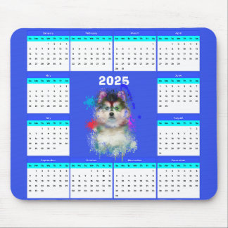 Customisable Cute Pomsky Dog Calendar  Mouse Mat