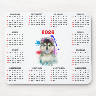 Customisable Cute Pomsky Dog Calendar  Mouse Mat