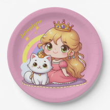 Customisable Cute princess with White Cat