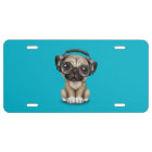 Customisable Cute Pug Puppy Dj with Headphones