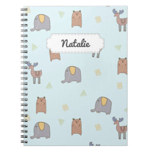 Customisable Cute Scandinavian Animals Pattern Not Notebook
