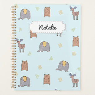 Customisable Cute Scandinavian Animals Pattern Planner