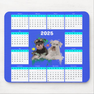 Customisable Cute Schnauzer Dog Calendar Mouse Mat
