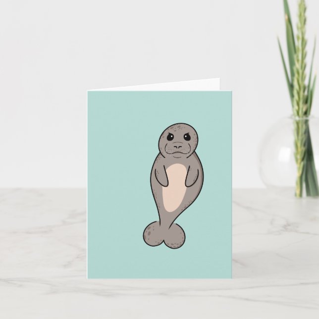 Customisable Cute Seal Holiday Card (Front)