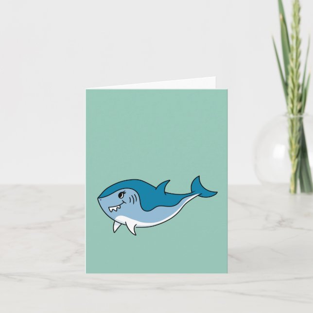 Customisable Cute Shark Holiday Card (Front)