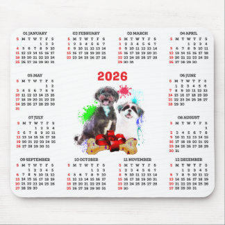 Customisable Cute Shih Tzu Dog Calendar   Mouse Mat