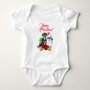 Customisable Cute Shih Tzu Dog Yappy Christmas Baby Bodysuit