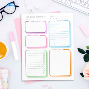 Customisable Cute Simple Undated Daily Planner Notepad