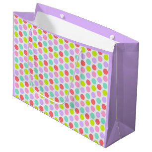 Customisable Cute Soft Pastel Polka Dots Pattern Large Gift Bag