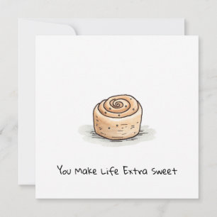 Customisable Cute Watercolor Cinnamon Roll Holiday Card