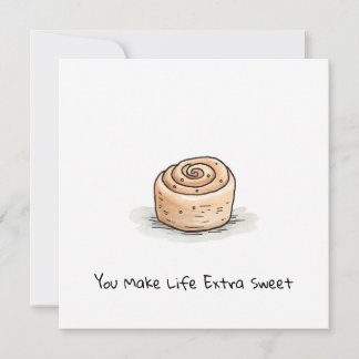 Customisable Cute Watercolor Cinnamon Roll Holiday Card