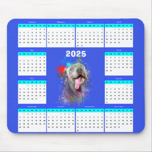 Customisable Cute Weimaraner Dog Calendar  Mouse Mat
