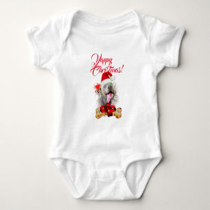 Customisable Cute Weimaraner Dog Yappy Christmas Baby Bodysuit