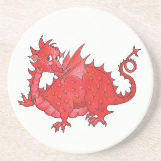 Customisable Cute Welsh Red Dragon Coaster