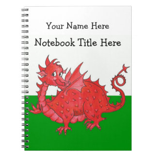 Customisable Cute Welsh Red Dragon Notebook
