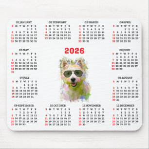 Customisable Cute Westie Dog Calendar Mouse Mat