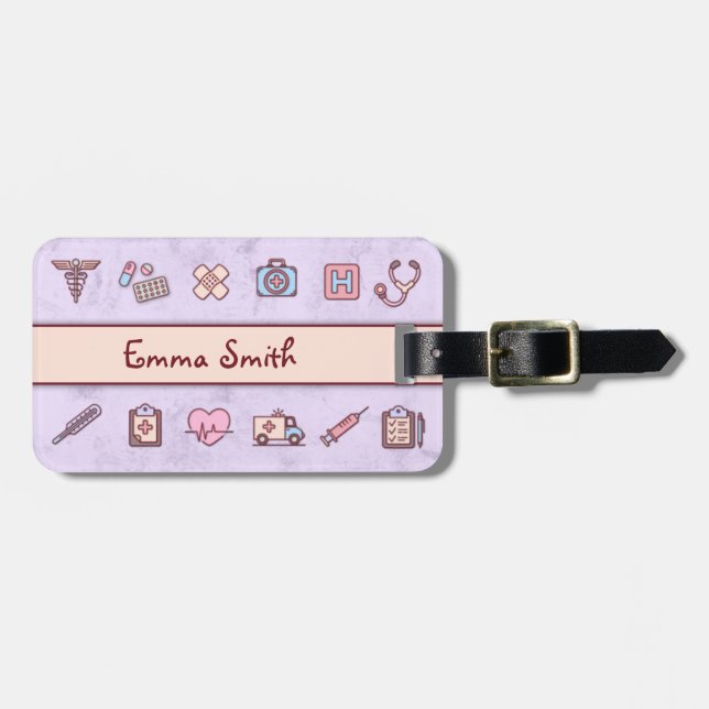 Customisable Cute Yami Kawaii Pastel Luggage Tag (Front Horizontal)