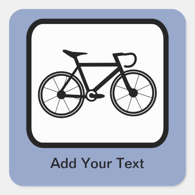 Customisable Cyclist Logo Square Sticker (Front)