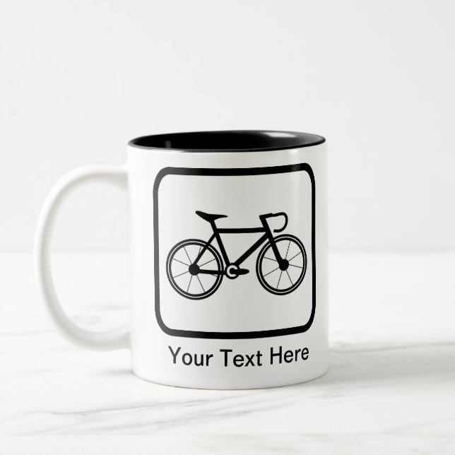 Customisable Cyclist Logo Two-Tone Coffee Mug (Left)
