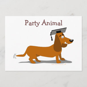 Customisable Dachshund Dog Graduation Template