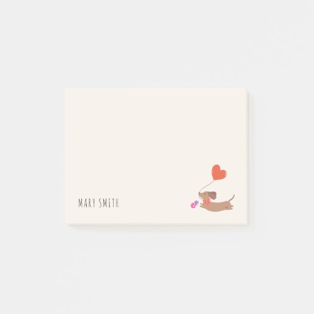 Customisable Dachshund Dog Lovers Birthday Gift Post-it Notes (Front)