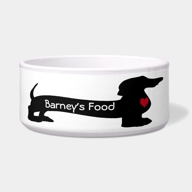 Customisable Dachshund Dog Pet Bowl (Front)