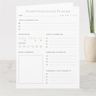 Customisable Daily Gratitude Planner Download  Card