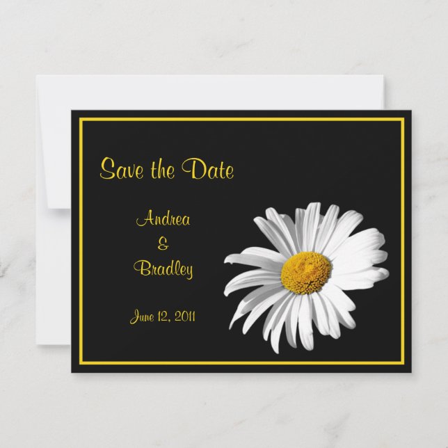 Customisable Daisy Save the Date Card (Front)