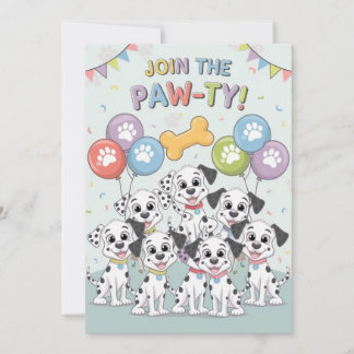 customisable Dalmatian Birthday Invitation