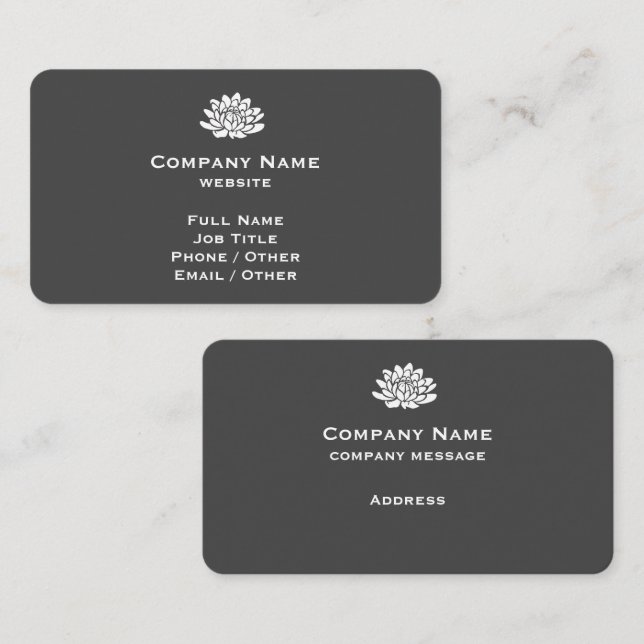 Customisable Dark Grey Business Card (Front/Back)