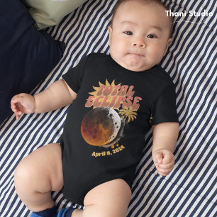 Customisable Date Total Eclipse Modern Vintage 90s Baby Bodysuit