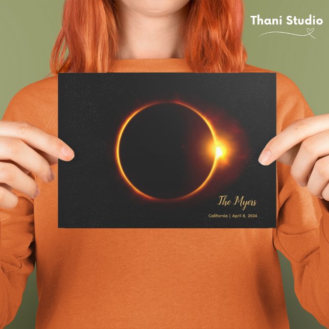Customisable Date Total Eclipse Modern Vintage 90s Postcard (Creator Uploaded)
