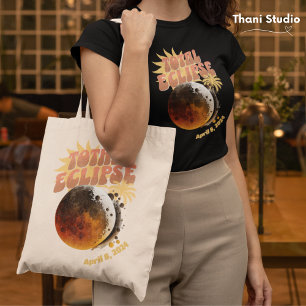 Customisable Date Total Eclipse Modern Vintage 90s Tote Bag