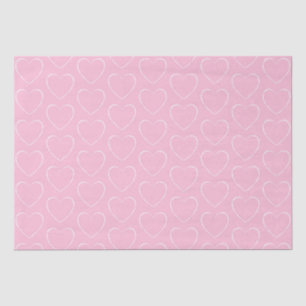 Customisable Decorated Pink Hearts Tissue Paper