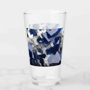 Customisable Deep Blue Fluorite & Calcite Crystal Glass