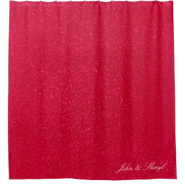 Customisable Deep Red Abstract Texture  Shower Curtain (Front)