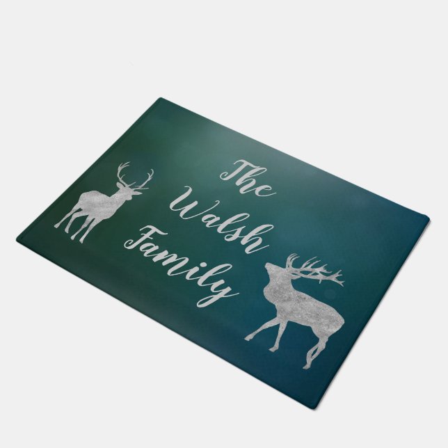 Customisable Deer Welcome Mat (Angled)