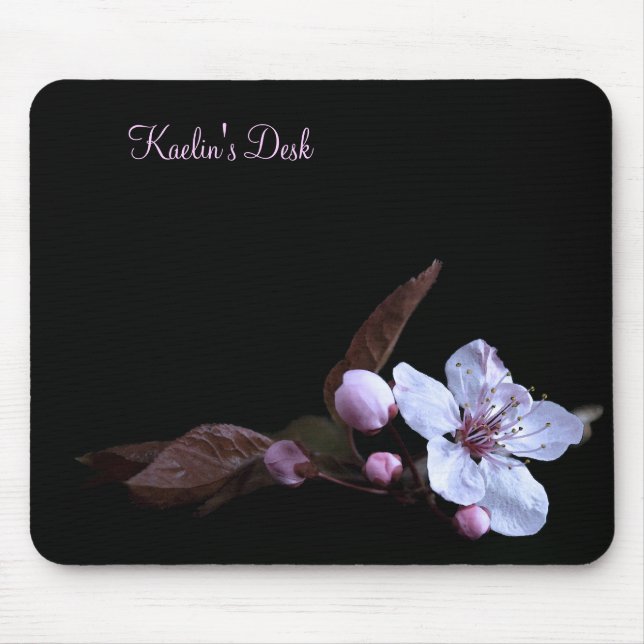 Customisable Delicate Flower Floral Mousepad (Front)
