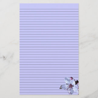Customisable Delicate Flower Stationery - lined