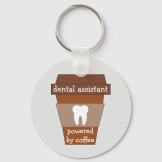 Customisable Dental Assistant Powered By Coffee Key Ring