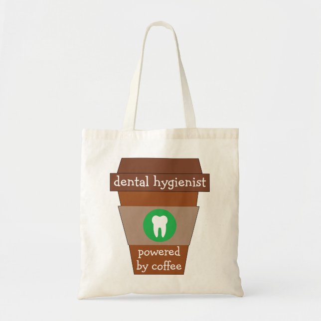 Customisable Dental Hygienist Powered By Coffee Tote Bag (Front)