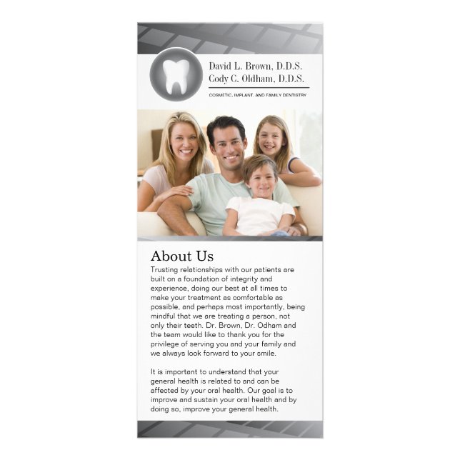 Customisable Dental Rack Card (Front)